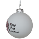 Baby's First Christmas Keepsake Glass Ornament - Pink Booties