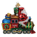 Santa on Locomotive Ornament