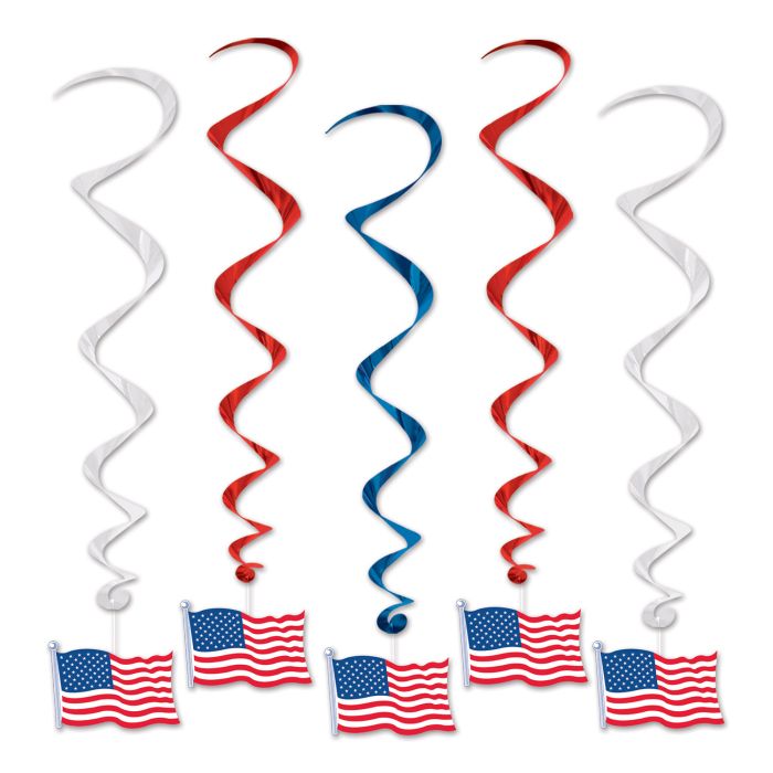 American Flag Whirls Hanging Decorations