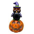 Owl On Pumpkin  With Moving Digital Eyes