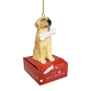 Golden Retriever with Bone Ornament
