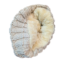 Knit Hat With Three Interchangeable Poms - Oatmeal