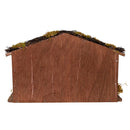 9 Piece Porcelain Nativity Figures With Wooden Stable - 5 Inch Scale