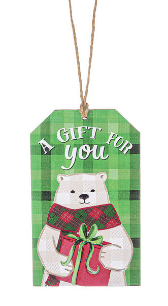 Wooden Plaid Gift Tag Ornament - A Gift for You