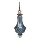 Slate Blue Perfume Bottle Ornament with Gold Accent
