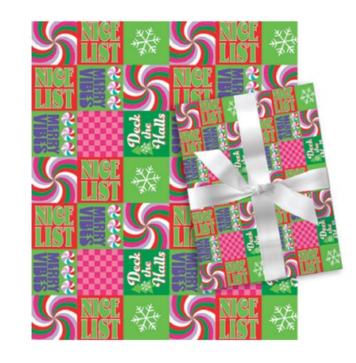 Classic Wrapping Paper - 80 Square Feet - Merry Vibes