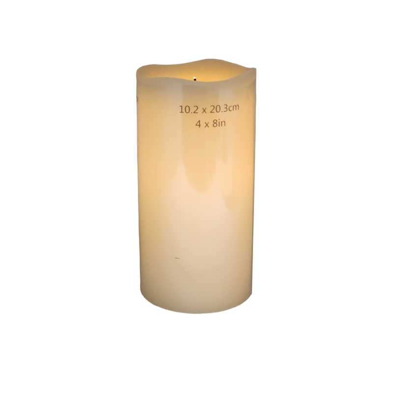 Wavy Edge Glow Wick Pillar Candle -
