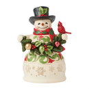 Snowman Garland And Cardinal Figurine