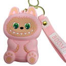 Silicone Labubu Coin Purse Key Chain Pendant (Sweet Strawberry Edition) - Clothing >> Accessories