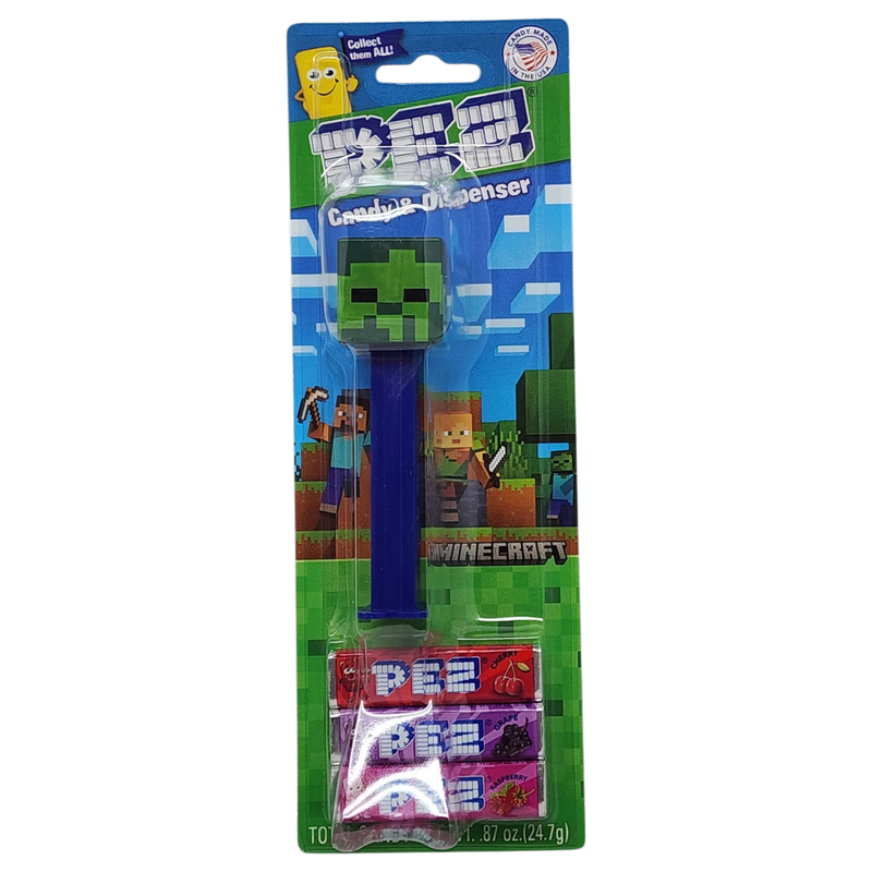 Minecraft PEZ Collection with 3 Candy rolls - Zombie