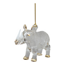 Crystal Rhino: Egyptian Glass White Rhinoceros Ornament - Christmas >> Ornaments >> Egyptian Glass - by Egyptian Museum - vie