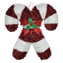 Crossed Candy Canes Tinsel Wall Decor - 19" Tall