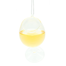 Glass Wine Glass Ornament - Chardonnay