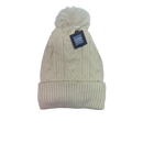 Pearl Chevron Knit Hat - Cream