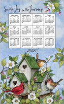 2027 Linen Calendar Towel - Birdhouses - Calendars - by Kay Dee Design