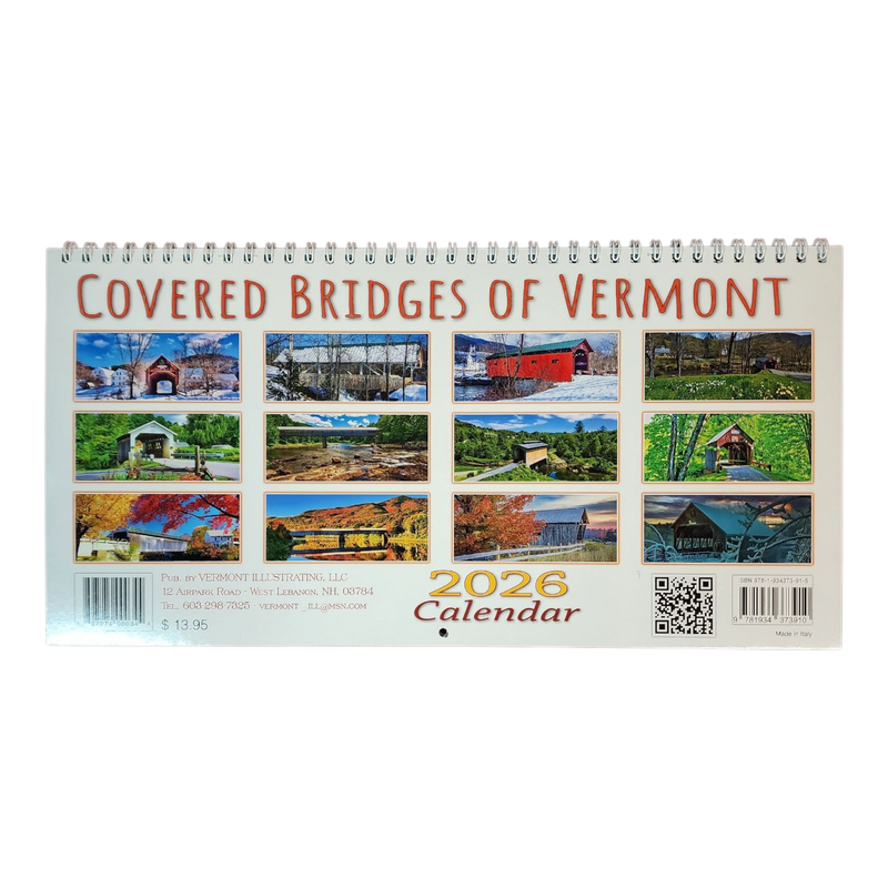 2026 Covered Bridges Panoramic Wall Calendar