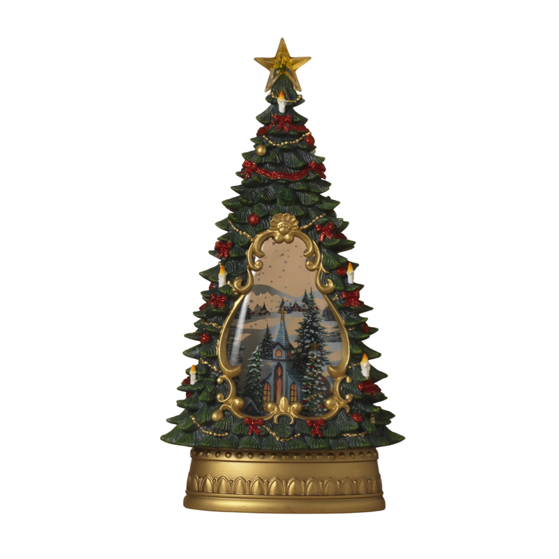 Lighted Tree Spinning Waterglobe -