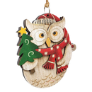 Festive Owl with Tree Holiday Ornament