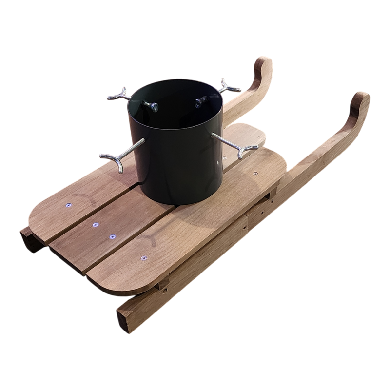 Wooden Runner Sled Tree Stand - Natural