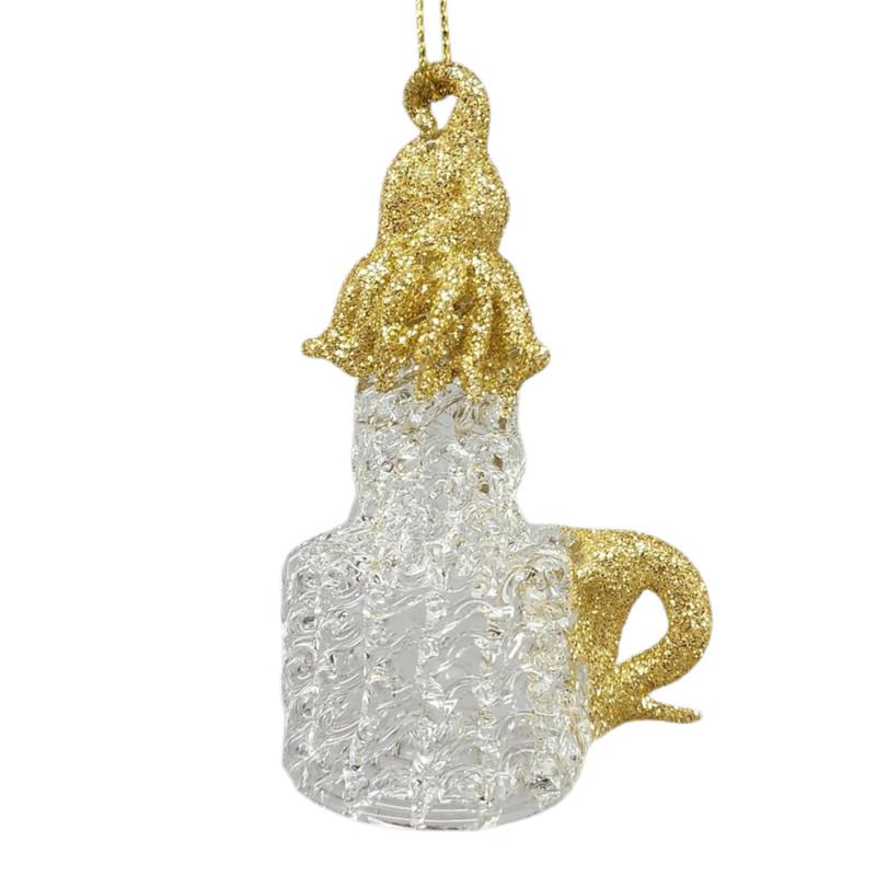 Spunglass Ornament - Gold Candlestick