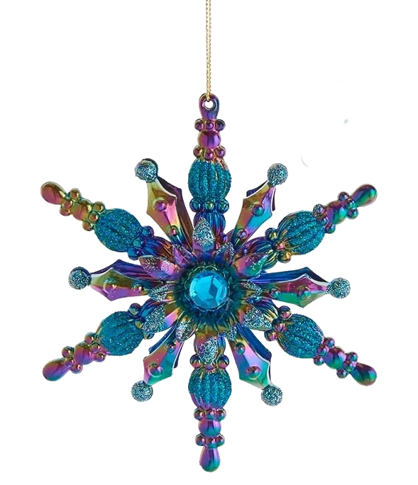 Peacock Snowflake Ornament-