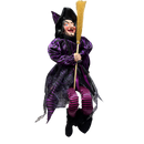 Black and Purple Fabric Sitting Halloween Witch