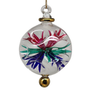 Floral Burst Globe Ornament - Clear with Multicolor Accents