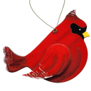 Wooden Cardinal Ornament - In flight Facing Right