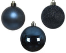 Elegant Assorted Shatterproof Ornaments - Set of 10 - Night Blue