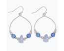 Silver Hoop Earrings with Blue Sea Glass - Gift Shoppe >> Jewelry >> Earrings - by Periwinkle By Barlow