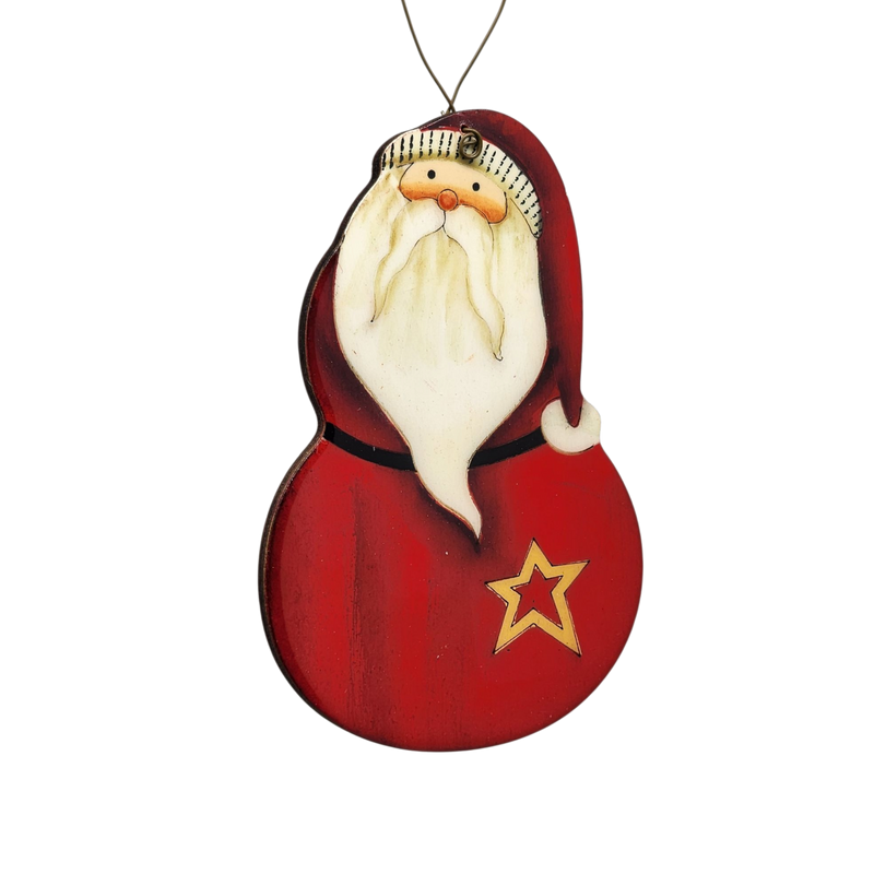 Jolly Santa with Star Ornament