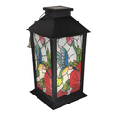 Solar Powered Stained Glass Style 11" Lantern - - Home & Living >> Garden - by Gerson - view 2