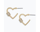 Geometric Heart Hoop Earrings with Crystal Barrels - Gift Shoppe >> Jewelry >> Earrings - by Periwinkle By Barlow