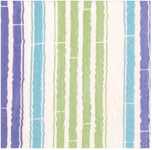Bamboo Stripe Blue/Green - Cocktail Napkin