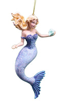 Mermaid With Ocean Pattern Ornament - - The Country Christmas Loft