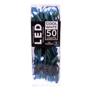 50-Light 5mm Cool White LED Green Wire Light Set - Christmas >> Lighting - by Kurt Adler