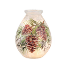 Lighted 5 inch Glass Vase  - Frosted Pinecone Charm