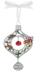 Jingle Bell Ornament - Holiday Hugs and Mistletoe Kisses