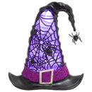 9.75"H Battery-Operated Lighted Spinning Smoky Water Globe Witch Hat in Black - Holidays >> Halloween - by Gerson - view 4