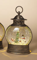 11" Lighted Glitter Water Lantern - Snowman - The Country Christmas Loft