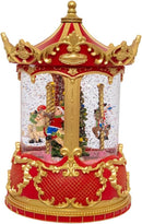 Battery Operated Lighted USB Carousel & Swirling Glitter Lantern