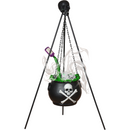 Lighted Metal & Magnesium Smoking Halloween Cauldron - 64 Inches tall