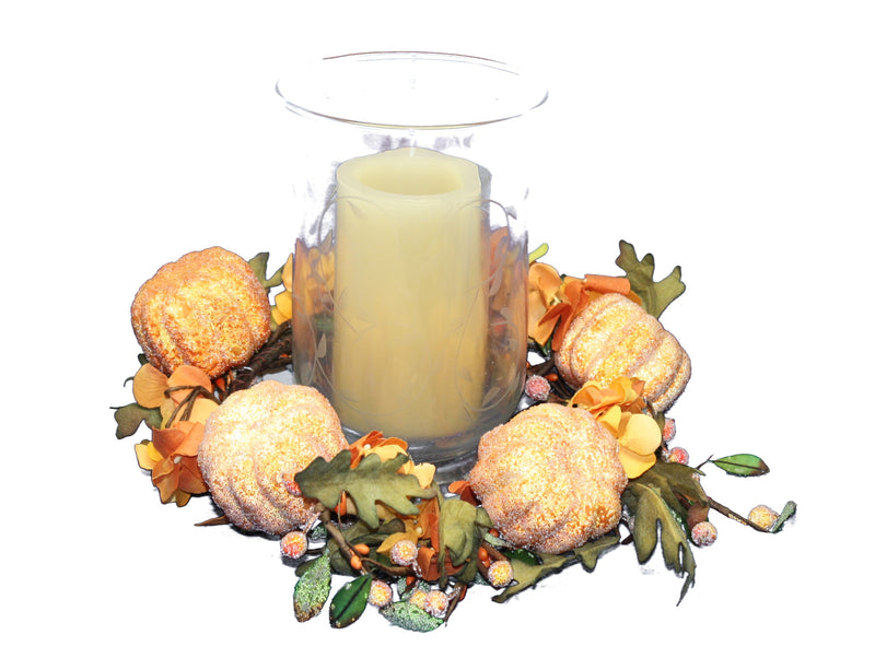 LED Pillar Candle Changeable (Pine Candle Ring / Autumn Candle Ring) - The Country Christmas Loft