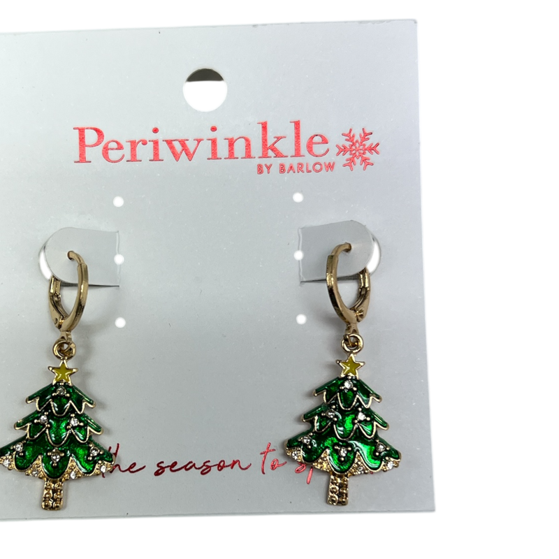 Christmas Tree with Crystals Earrings
