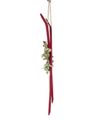 Ski Holiday Countdown Calendar with Festive Florals - Burgundy