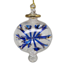 Blown Glass Pierced Starburst Ornament - Blue