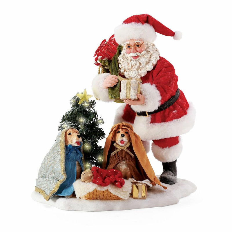 Puppy Christmas - Santa Figurine - The Country Christmas Loft