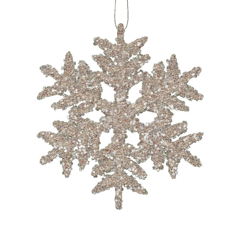 Champagne Chic Snowflake Ornament - The Country Christmas Loft