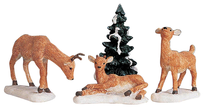 Dad And Fawns, Set Of 4