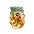 Chickadee Lighted Vase - White Ribbon